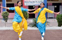 Students performing a folk dance at a cultural activity