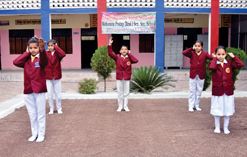 Junior wing students at a physical training drill